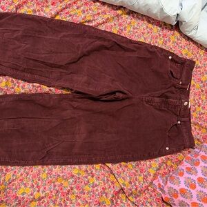 Thresholds (target brand) High-Waist Maroon Corduroy Barrel leg Pants
